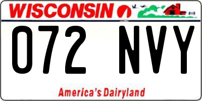 WI license plate 072NVY