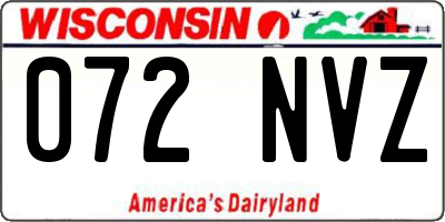 WI license plate 072NVZ