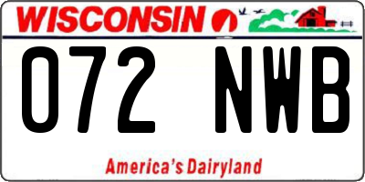 WI license plate 072NWB