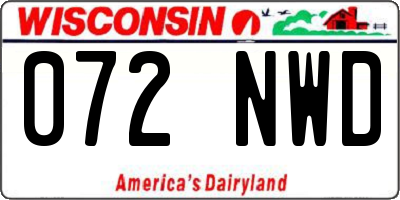 WI license plate 072NWD