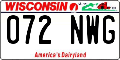 WI license plate 072NWG