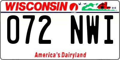 WI license plate 072NWI