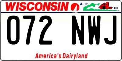 WI license plate 072NWJ