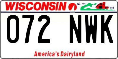 WI license plate 072NWK