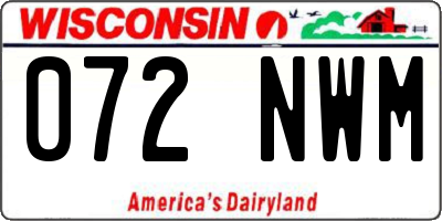 WI license plate 072NWM