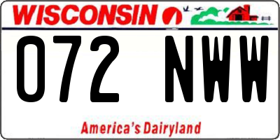 WI license plate 072NWW