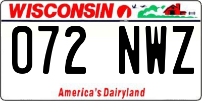 WI license plate 072NWZ