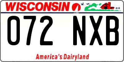 WI license plate 072NXB