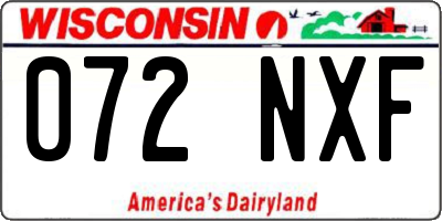 WI license plate 072NXF
