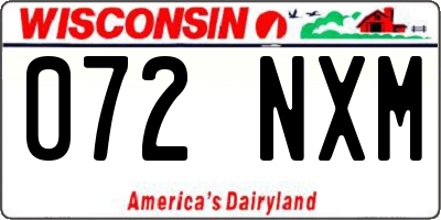 WI license plate 072NXM