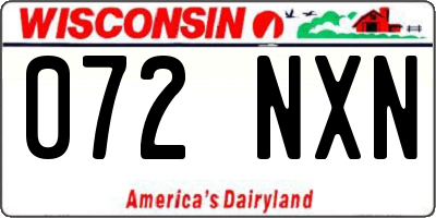 WI license plate 072NXN