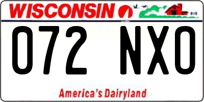 WI license plate 072NXO