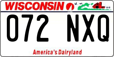 WI license plate 072NXQ