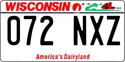 WI license plate 072NXZ