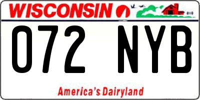 WI license plate 072NYB