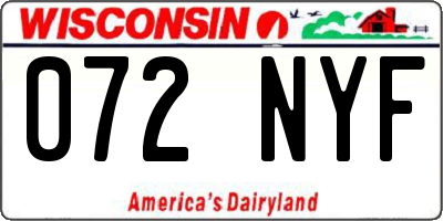 WI license plate 072NYF
