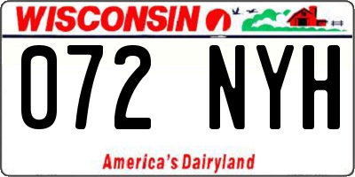 WI license plate 072NYH