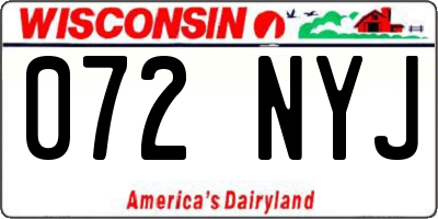 WI license plate 072NYJ
