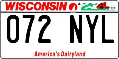 WI license plate 072NYL