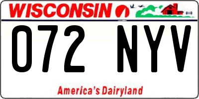 WI license plate 072NYV