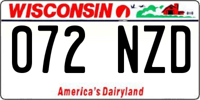 WI license plate 072NZD