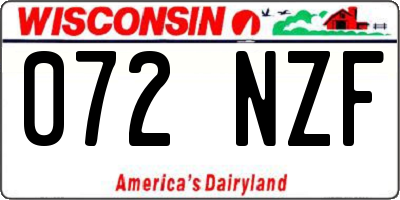 WI license plate 072NZF