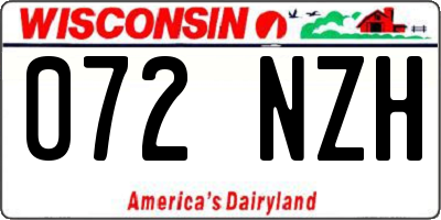 WI license plate 072NZH