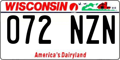 WI license plate 072NZN