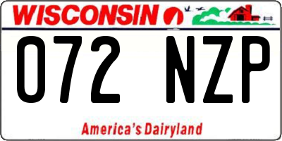 WI license plate 072NZP