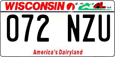 WI license plate 072NZU