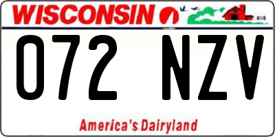 WI license plate 072NZV