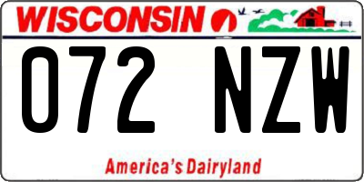 WI license plate 072NZW