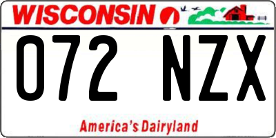 WI license plate 072NZX