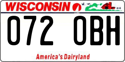 WI license plate 072OBH