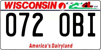 WI license plate 072OBI