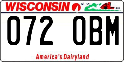 WI license plate 072OBM