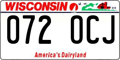 WI license plate 072OCJ