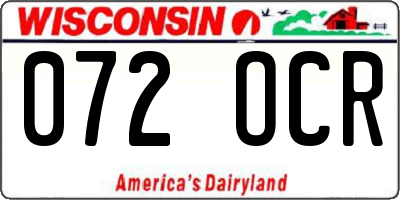 WI license plate 072OCR