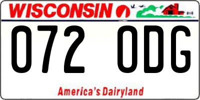 WI license plate 072ODG