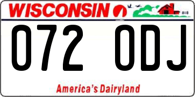 WI license plate 072ODJ