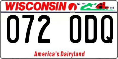 WI license plate 072ODQ