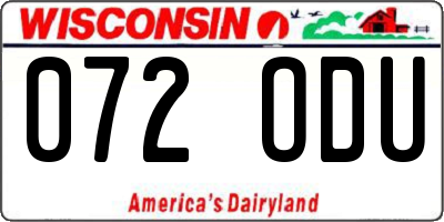 WI license plate 072ODU