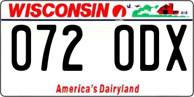 WI license plate 072ODX
