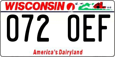 WI license plate 072OEF