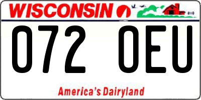 WI license plate 072OEU