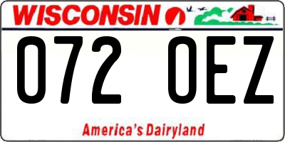 WI license plate 072OEZ