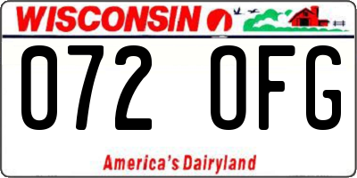 WI license plate 072OFG