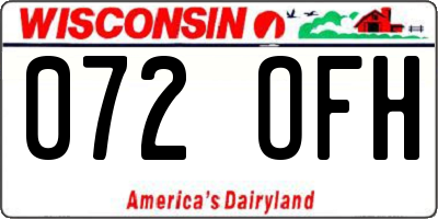 WI license plate 072OFH
