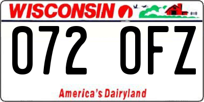 WI license plate 072OFZ