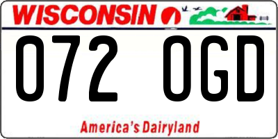WI license plate 072OGD